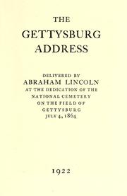 Cover of: The Gettysburg address