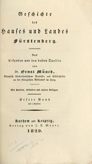 Cover of: Geschichte des Hauses und Landes Fürstenberg by Ernst Münch