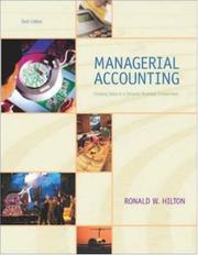 Cover of: Managerial Accounting by Ronald W. Hilton