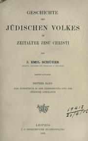 Cover of: Geschichte des jüdischen Volkes im Zeitalter Jesu Christi.