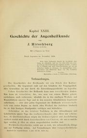 Cover of: Geschichte der Augenheilkunde. by J. Hirschberg