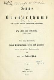 Cover of: Geschichte des Karäerthums ... by Julius Fürst