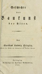 Cover of: Geschichte der Baukunst der Alten
