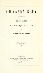 Front cover of Giovanna Grey by Gabriello Giuffrida