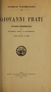 Cover of: Giovanni Prati.