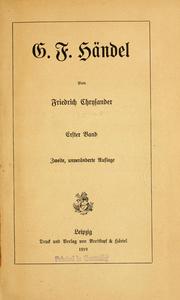Cover of: G. F. Händel.