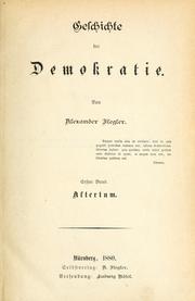 Cover of: Geschichte der Demokratie.