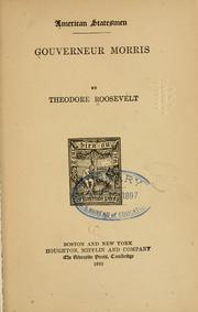 Cover of: Gouverneur Morris by Theodore Roosevelt