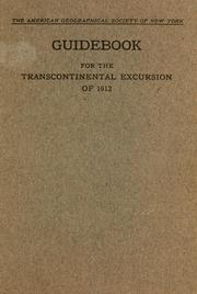 Cover of: Guidebook for the transcontinental excursion of 1912