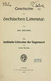 Cover of: Geschichte der echischen litteratur.