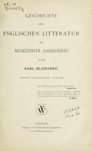 Cover of: Geschichte der englischen Litteratur im neunzehnten Jahrhundert. by Karl Bleibtreu