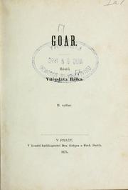 Cover of: Goar by Vítzslav Hálek