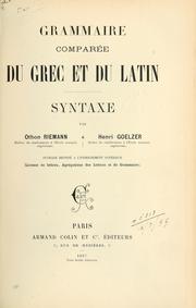 Cover of: Grammaire comparée du Grec et du Latin: Syntaxe