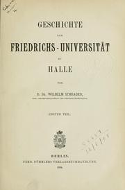 Cover of: Geschichte der Friedrichs-Universität zu Halle.