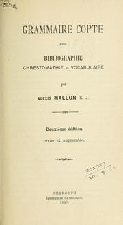 Cover of: Grammaire copte by Alexis Mallon