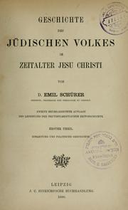 Cover of: Geschichte des jüdischen Volkes im Zeitalter Jesu Christi.