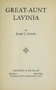 Cover of: Great-aunt Lavinia