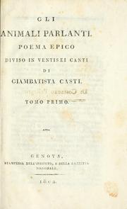 Cover of: Gli animali parlanti by Giovanni Battista Casti