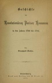 Cover of: Geschichte der revolutionären Pariser Kommune in den Jahren 1789 bis 1794