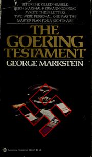 Cover of: The Goering testament by George Markstein