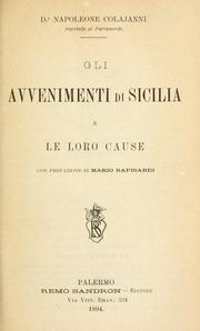 Cover of: avvenimenti di Sicilia e le lore cause.: Con pref. di Mario Rapisardi.