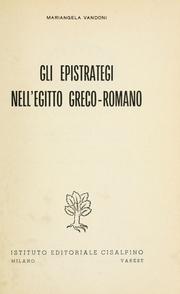 Cover of: Gli epistrategi nell'Egitto greco-romano