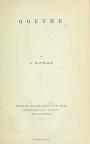 Cover of: Goethe. by A. Hayward