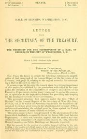 Cover of: Hall of records by United States. Dept. of the Treasury.