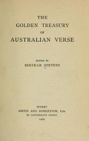 Cover of: The golden treasury of Australian verse. by Bertram Stevens