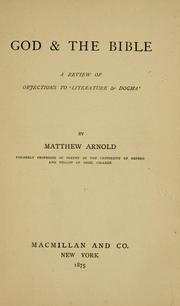 Cover of: God & the Bible | Matthew Arnold