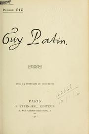 Cover of: Guy Patin [par] Pierre Pic.