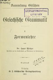 Cover of: Griechische Grammatik