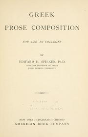 Cover of: Greek prose composition for use in colleges