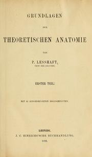 Cover of: Grundlagen der theoretischen Anatomie.