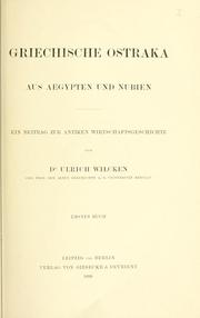 Cover of: Griechische Ostraka aus Aegypten und Nubien by Ulrich Wilcken