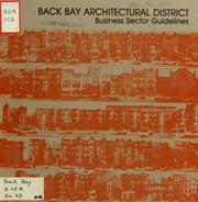 Cover of: Guidelines for exterior design: business sector - Newbury street, Boylston street, and Massachusetts avenue.