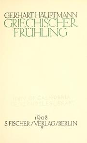 Cover of: Griechischer frühling.