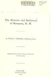 Cover of: The grantees and settlement of Hampton, N.H.