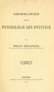 Cover of: Grundlinien einer Psychologie der Hysterie