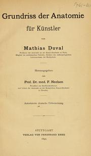 Cover of: Grundriss der Anatomie für Künstler: hrsg. von F. Neelsen.