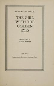 Cover of: The girl with the golden eyes by Honoré de Balzac