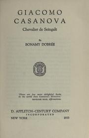 Cover of: Giacomo Casanova: chevalier de Seingalt