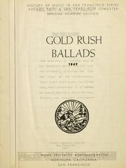 Cover of: Gold rush ballads: 1849