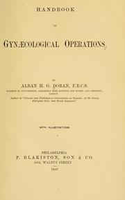 Cover of: Handbook of gynaecological operations