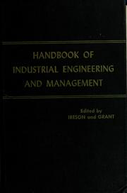 Cover of: Handbook of industrial engineering and management by William Grant Ireson
