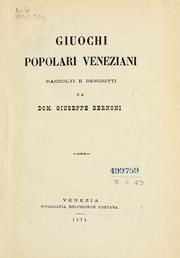 Cover of: Giuochi popolari veneziani by Bernoni, Domenico Giuseppe