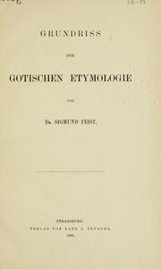 Cover of: Grundriss der gotischen Etymologie