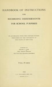 Cover of: Handbook of instructions for recording disbursements for school purposes