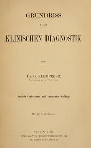 Cover of: Grundriss der klinischen Diagnostik