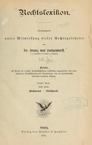 Cover of: Rechtslexikon. by Franz von Holtzendorff